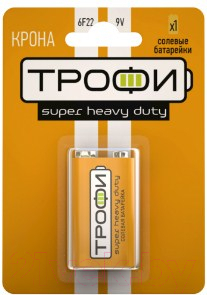 Батарейка Трофи 6F22-1BL / Б0023144