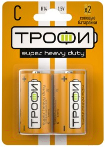 Комплект батареек Трофи R14-2BL / Б0023142