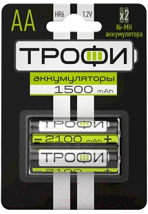 Комплект аккумуляторов Трофи HR6-2BL 1500mAh / Б0019500
