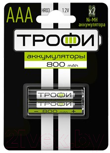 Комплект аккумуляторов Трофи HR03-2BL 800 mAh / C0032096