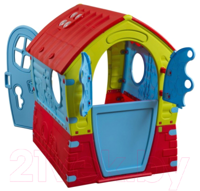 Домик для детской площадки PalPlay Лилипут 680 (голубой/зеленый/красный)