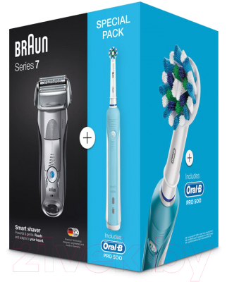 Электробритва Braun Series 7 7893s (+ зубная щетка Oral-B Pro 500)