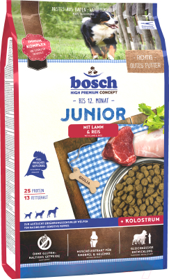 Сухой корм для собак Bosch Petfood Junior Lamb&Rice (3кг)