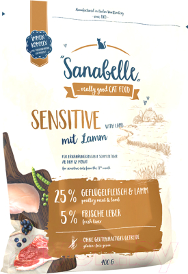 Сухой корм для кошек Bosch Petfood Sanabelle Sensitive Lamb (400г)