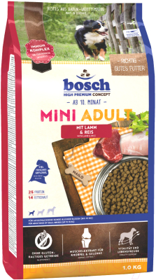 Сухой корм для собак Bosch Petfood Mini Adult Lamb&Rice (1кг)