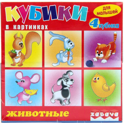 Развивающая игрушка Забава Кубики. Животные / 11103
