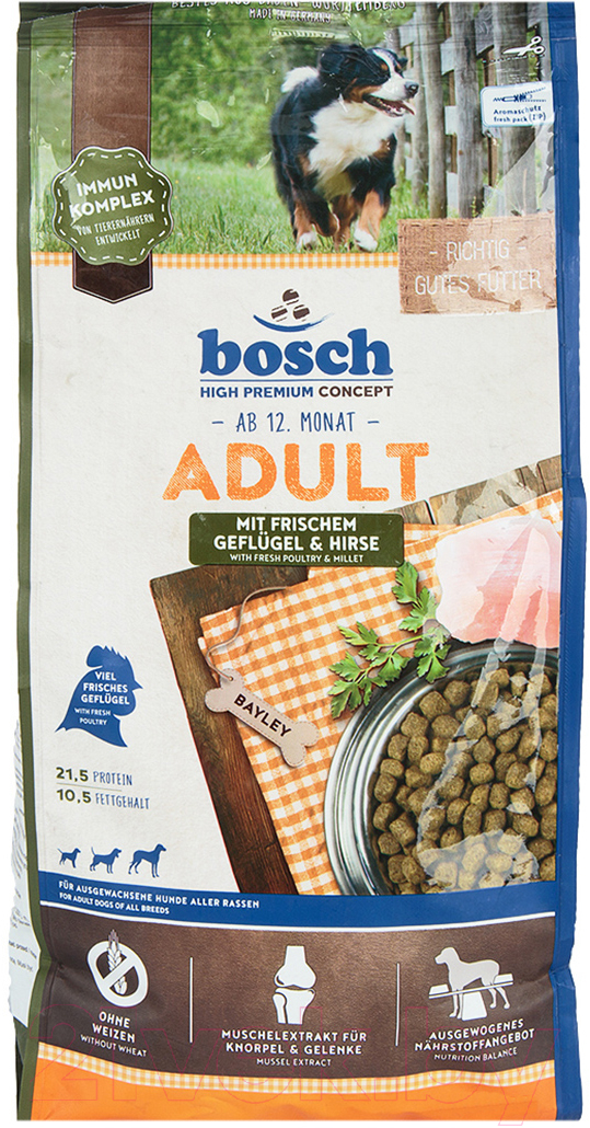 Сухой корм для собак Bosch Petfood Adult Poultry&Spelt (3кг) — фото 2
