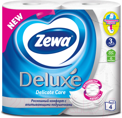 

Туалетная бумага Zewa, Белый, Deluxe