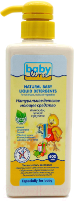 

Средство для мытья посуды Babyline, Для детской посуды, овощей и фруктов DB041