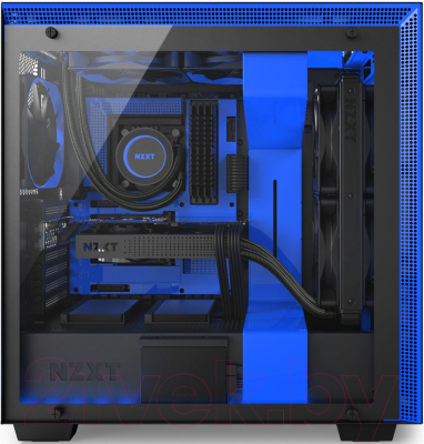 Корпус для компьютера NZXT H700i Matte Black/Blue (CA-H700W-BL)