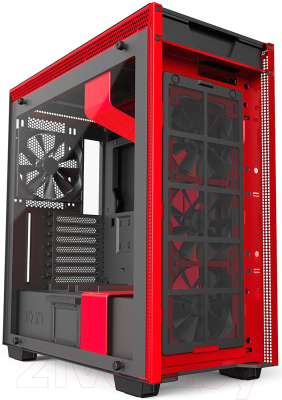 Корпус для компьютера NZXT H700i Matte Black/Red (CA-H700W-BR)