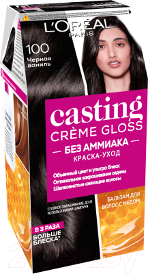 Крем-краска для волос L'Oreal Paris Casting Creme Gloss 100 (черная ваниль)