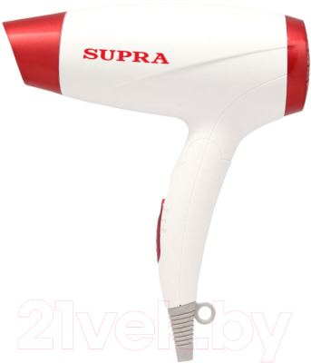 Компактный фен Supra PHS-1602S (белый/красный)