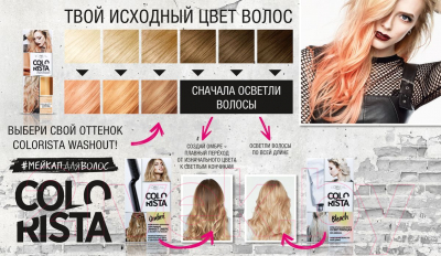 Оттеночный бальзам для волос L'Oreal Paris Colorista (персик)