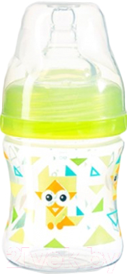 Бутылочка для кормления BabyOno Антиколиковая с широким горлышком / 402 (120мл, зеленый)