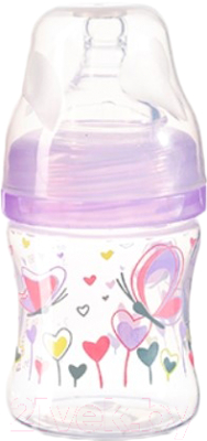 Бутылочка для кормления BabyOno Антиколиковая с широким горлышком / 402 (сиреневый)