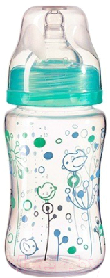 Бутылочка для кормления BabyOno Антиколиковая с широким горлышком / 403 (240мл, зеленая)