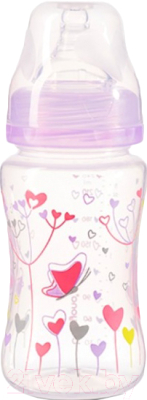 Бутылочка для кормления BabyOno Антиколиковая с широким горлышком / 403 (240мл, розовый)