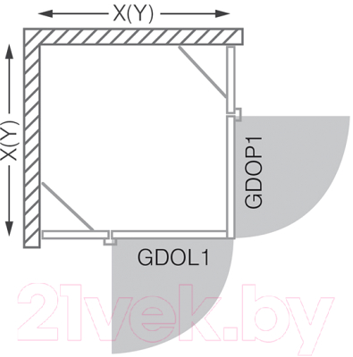 Душевая дверь Roltechnik Elegant Line GDOL1/90 (хром/прозрачное стекло)