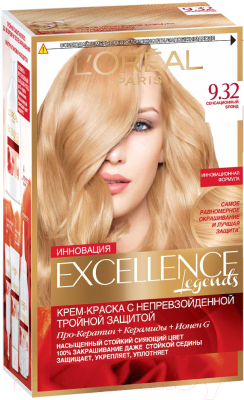 Крем-краска для волос L'Oreal Paris Color Excellence 9.32 (сенсационный блонд)