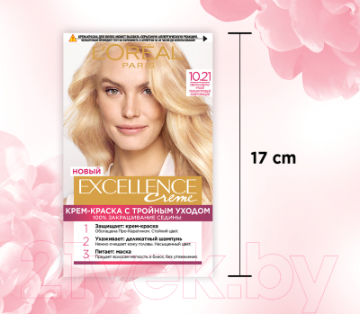 Крем-краска для волос L'Oreal Paris Color Excellence 10.21 (светло-светло русый перламутров.)