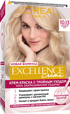 Крем-краска для волос L'Oreal Paris Color Excellence 10.13 (легендарный блонд) - 