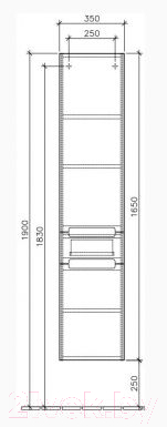 Шкаф-пенал для ванной Villeroy & Boch Subway 2.0 A707-00-FP (левый)