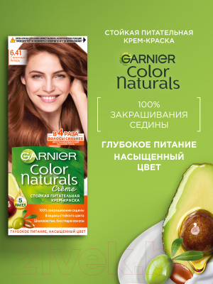 Крем-краска для волос Garnier Color Naturals Creme 6.41 (страстный янтарь)