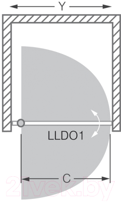 Душевая дверь Roltechnik Lega Line LLDO1/80 (хром/прозрачное стекло)