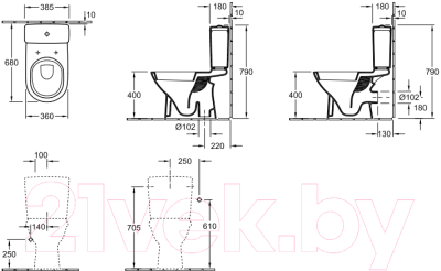 Унитаз напольный Villeroy & Boch O.Novo 5661-01-01