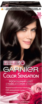 

Крем-краска для волос Garnier, Шатен, Color Sensation Роскошный цвет 3.0
