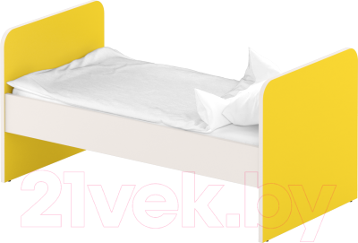 Односпальная кровать детская Славянская столица ДУ-КО12 (белый/желтый)