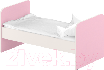 Односпальная кровать детская Славянская столица ДУ-КО12 (белый/розовый)