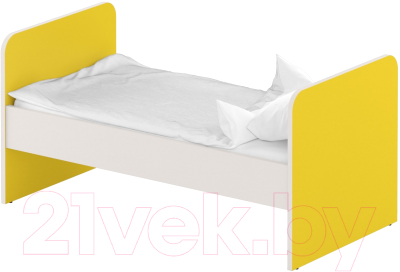 Односпальная кровать детская Славянская столица ДУ-КО14 (белый/желтый)
