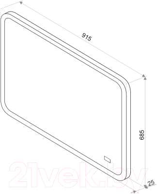 Зеркало Континент Demure Led 91.5x68.5 (с подогревом и часами)