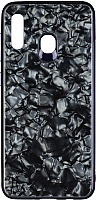 Чехол-накладка Case Marble Glass для Galaxy A20 / A30 (черный) - 