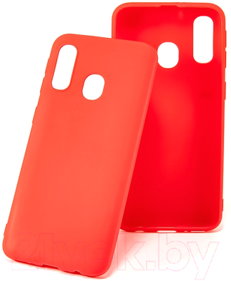 Чехол-накладка Case Matte для Galaxy A40 (красный, матовый)