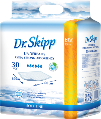 Набор пеленок одноразовых детских Dr.Skipp С суперабсорбентом 60x60 (30шт)