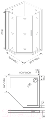 Душевой уголок Good Door Mokka PNT-100-C-WE