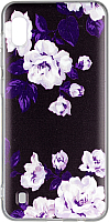 Чехол-накладка Case Print для Galaxy A10 (черно-белый цветок) - 