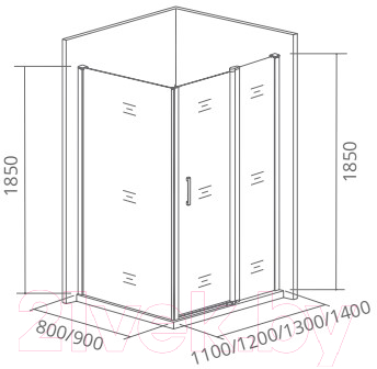 Душевой уголок Good Door Infinity WTW-130-C-CH + SP-100-C-CH