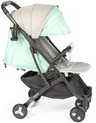 Детская прогулочная коляска Sundays Baby S600 Plus (черная база, серый/бирюзовый)
