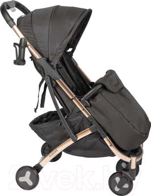 Детская прогулочная коляска Sundays Baby S600 Plus (бронзовя база, черный/светло-серый)
