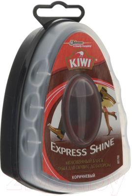 Губка для обуви Kiwi Express Shine с дозатором (коричневый)