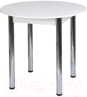 Обеденный стол FORT Круглый 80x80x75 (белое дерево/хром)