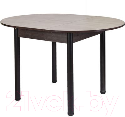 Обеденный стол FORT Круглый 90-120x90x75 (шимо светлый/черный)