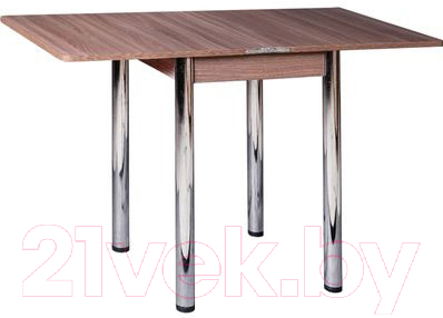 Обеденный стол FORT Ломберный 60-120x80x75 (шимо темный/хром)