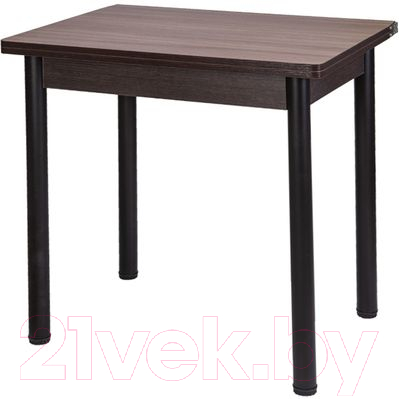 Обеденный стол FORT Ломберный 60-120x80x75 (шимо темный/черный)