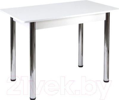 Обеденный стол FORT Прямоугольный 100x60x75 (белые листья/хром)