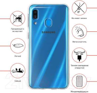 Чехол-накладка Volare Rosso Clear для Galaxy A40 2019 (прозрачный)